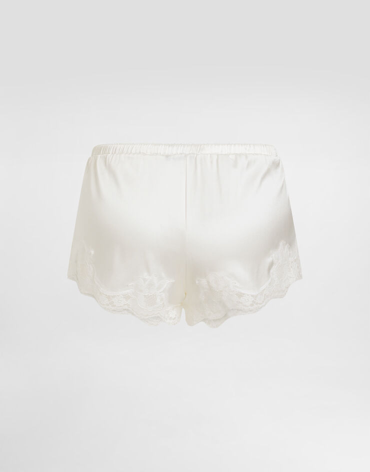 Dolce & Gabbana 蕾丝装饰缎布短裤 白色 O3A02TFUAD8
