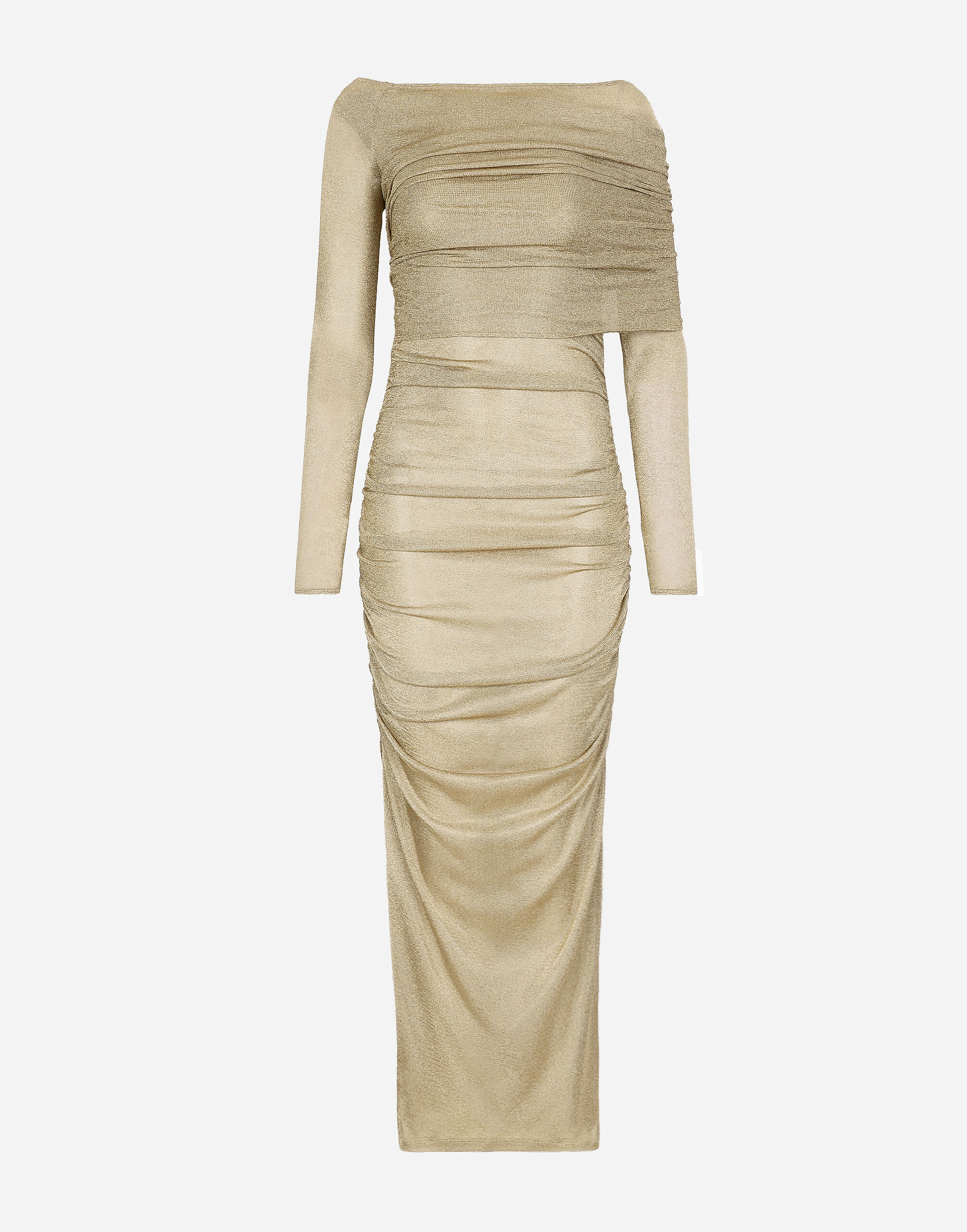 Dolce&Gabbana Lurex mesh calf-length skirt female Gold