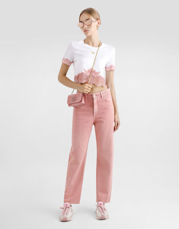 Dolce & Gabbana Boyfriend jeans Pink Multicolor FTC7CDG8MT5