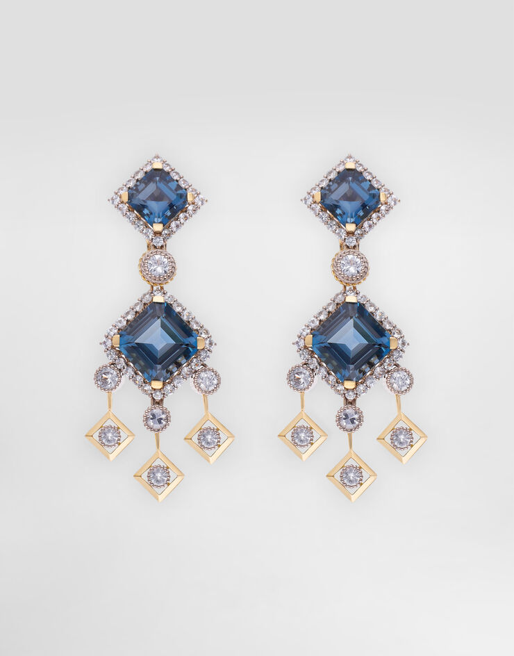 Dolce & Gabbana Eleganza Earrings 18-carat white and yellow gold, topazes, and sapphires Gold WESA3GWTOP1