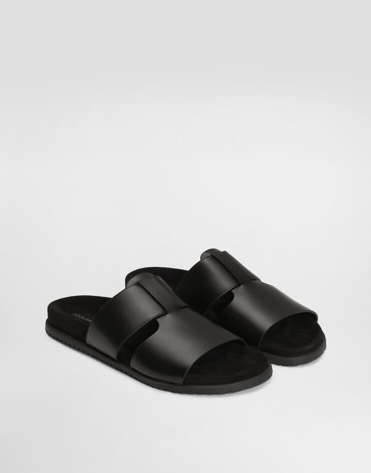 Dolce & Gabbana DG casual calfskin sandals Black A80570A0118