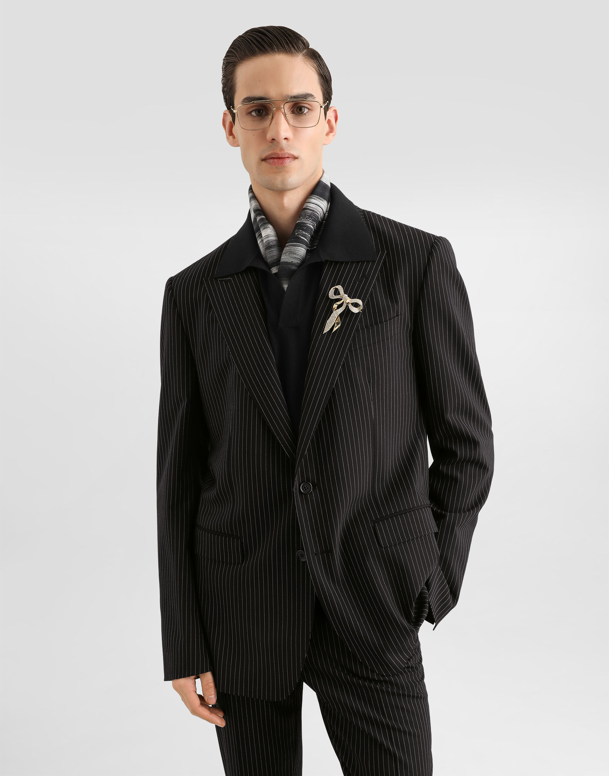 Martini light single-breasted pinstripe wool jacket - thumbnail 4