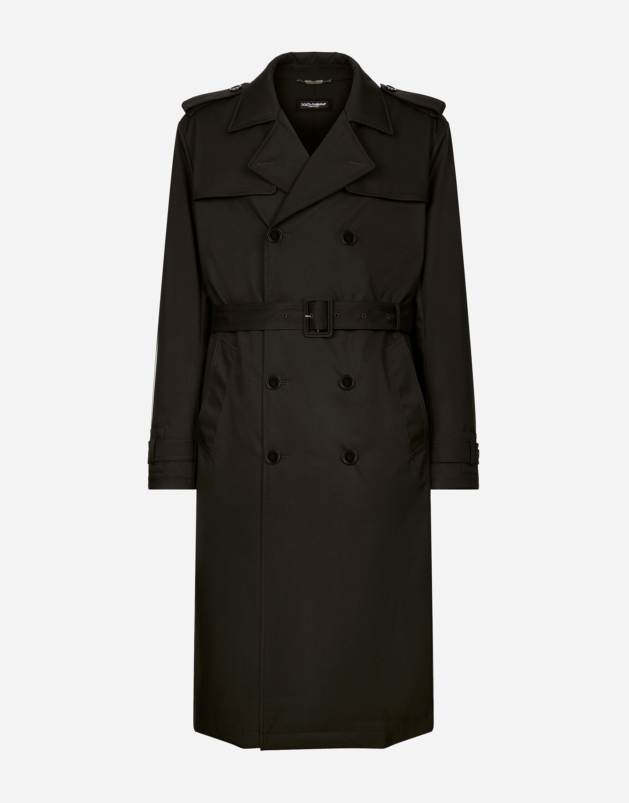 Nylon double breasted trench coat in Black for Men Dolce Gabbana