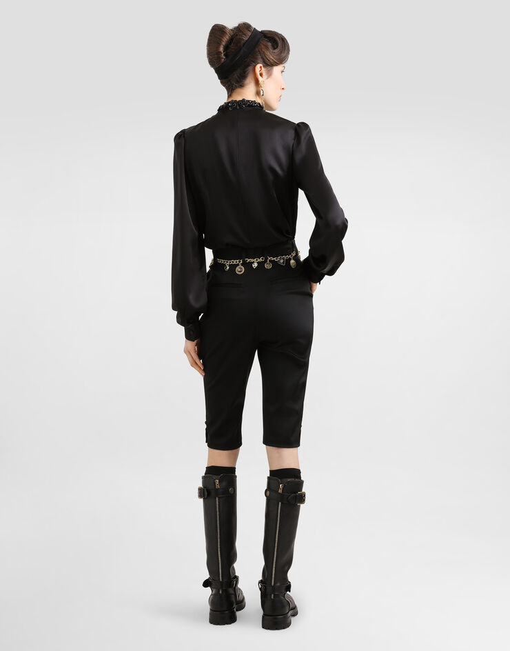 Dolce & Gabbana Silk satin top Black F7BA6ZFU1AU