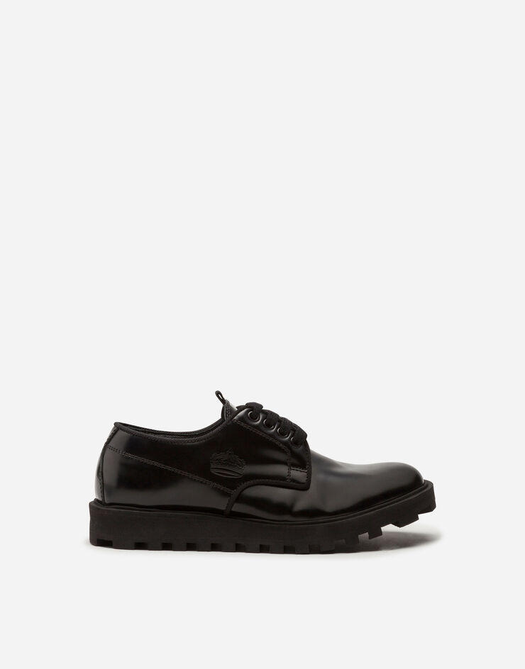 Dolce & Gabbana MINI NAPOLI DERBY SHOES IN POLISHED CALFSKIN NERO DA0785AX155