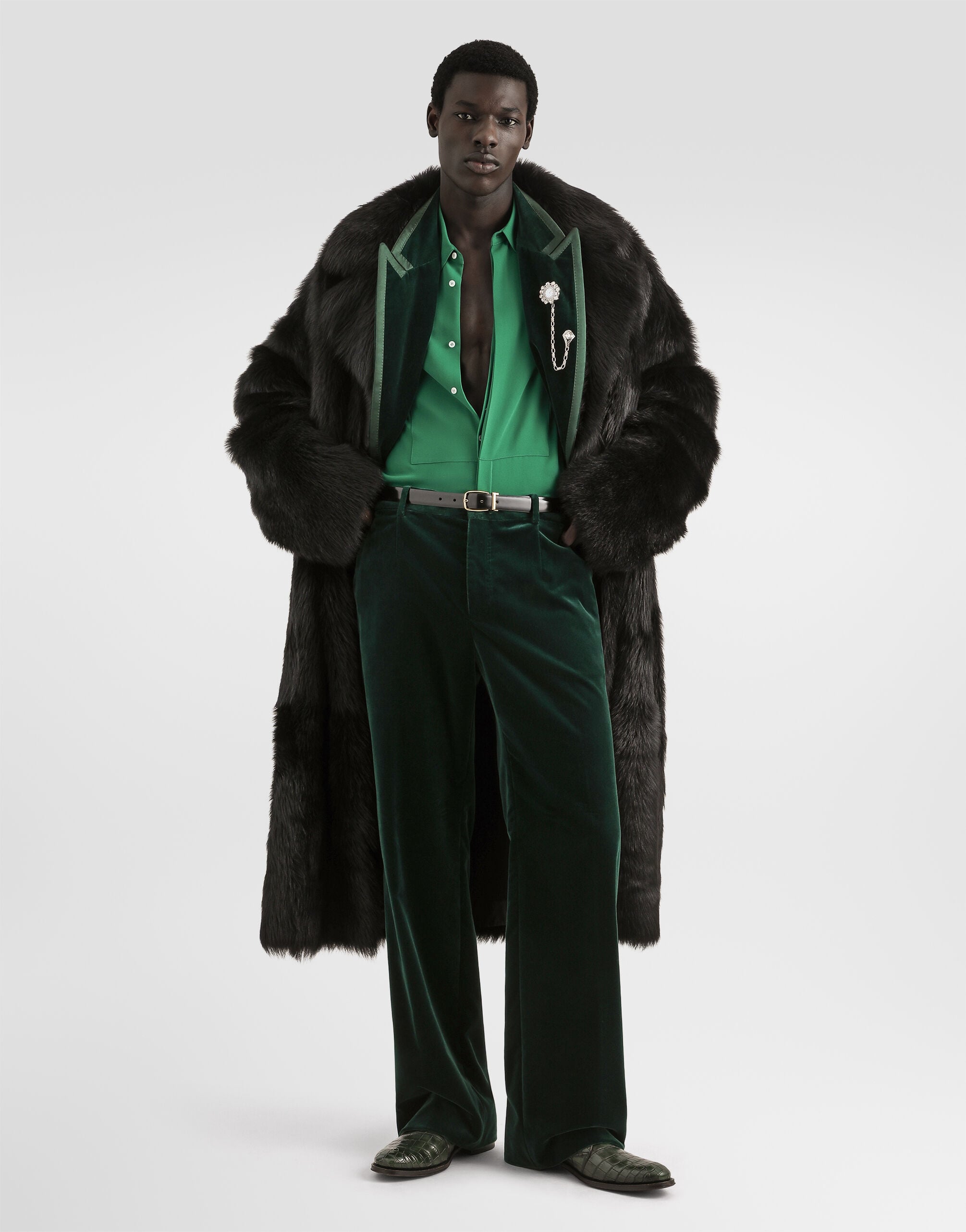 Single-breasted tuxedo jacket in velvet - thumbnail 2