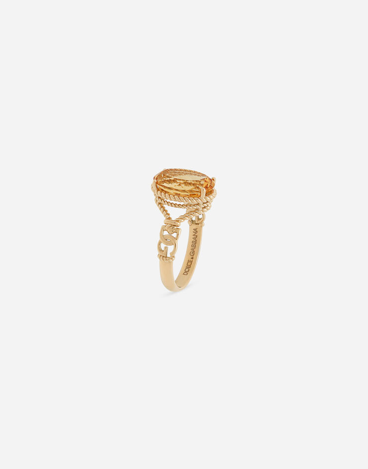 Dolce & Gabbana Anna ring in yellow gold 18kt with citrine 골드 WRQA1GWQC01