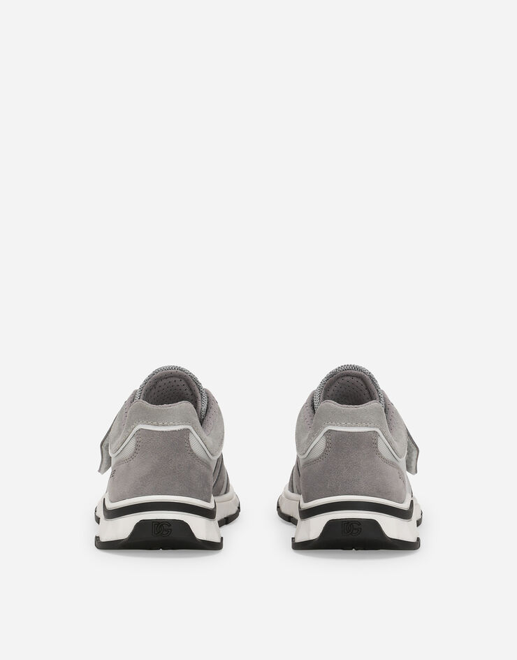 Dolce & Gabbana DG Running low-top sneakers in mesh and split leather Grey DA5187AA954