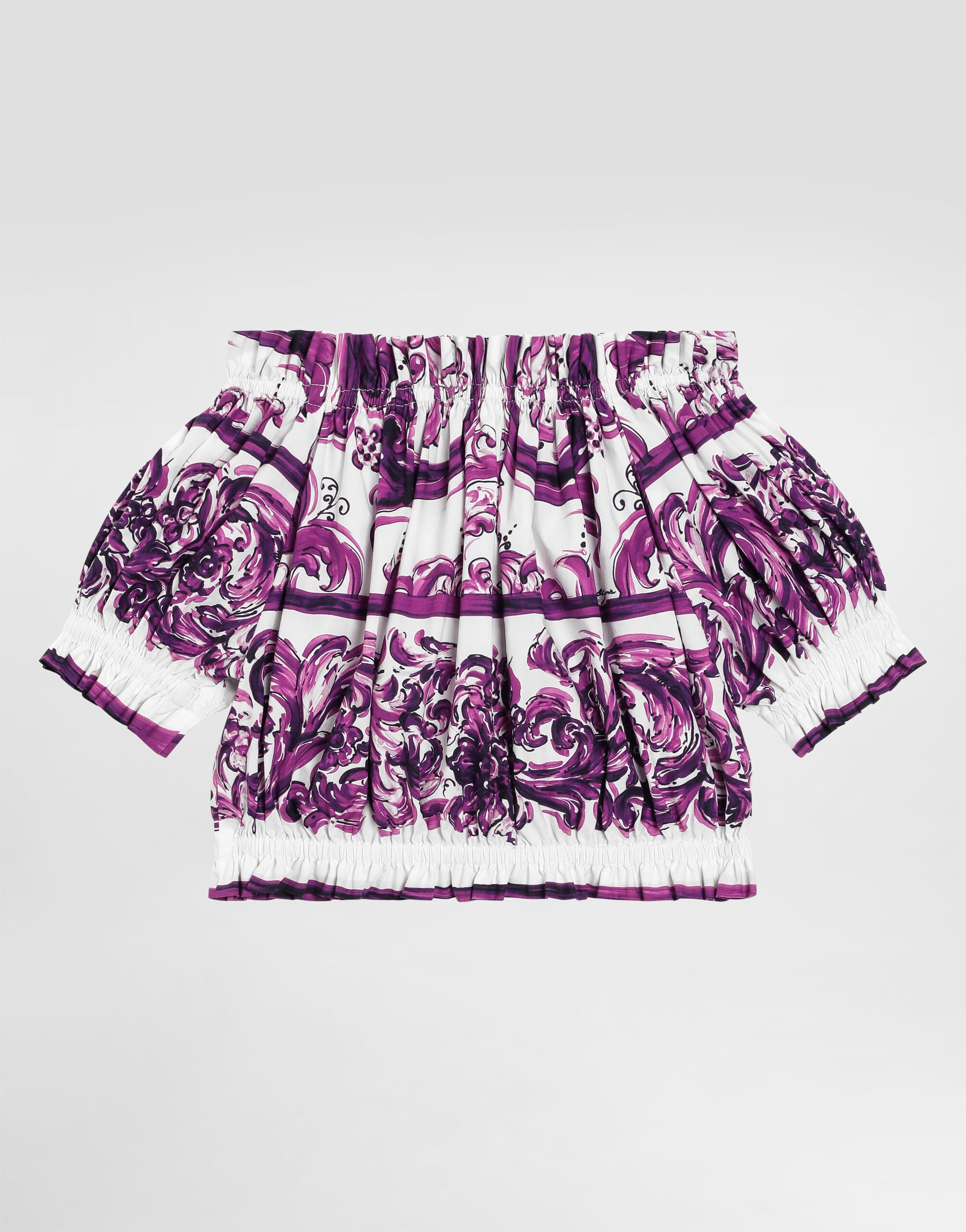Majolica-print poplin top
