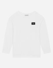 Dolce & Gabbana Jersey T-shirt with logo tag Print L4JTEYG7K8U