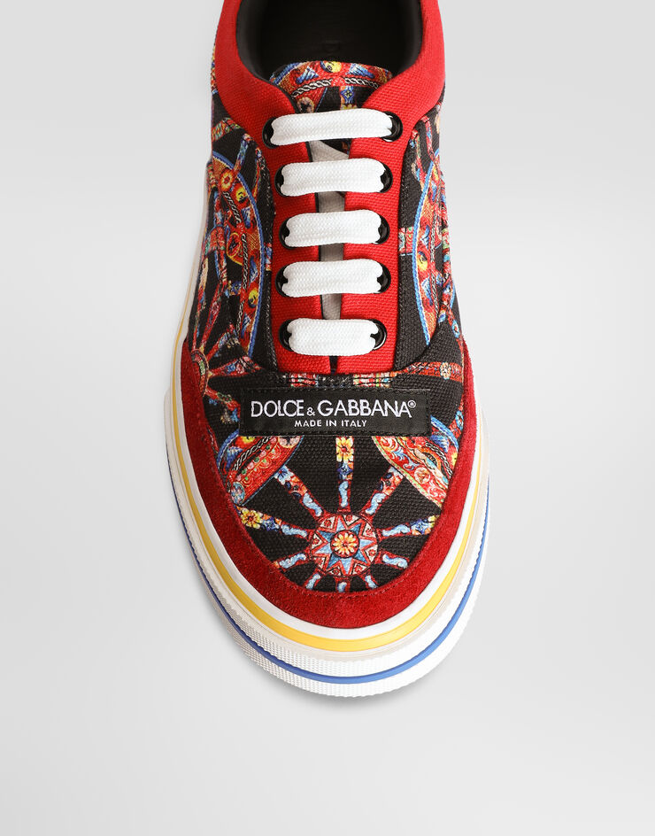 Dolce & Gabbana DG Sailing sneakers in carretto-print canvas Multicolor CK2399A3M08