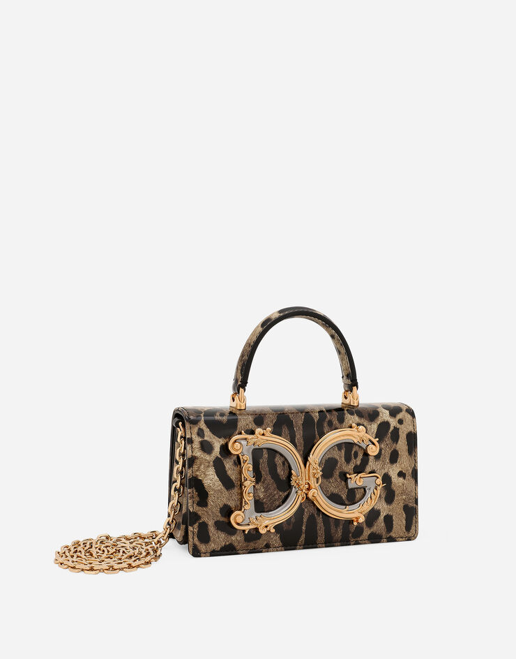Dolce & Gabbana Мини-сумка DG Girls леопардовым принтом BI3278AM568