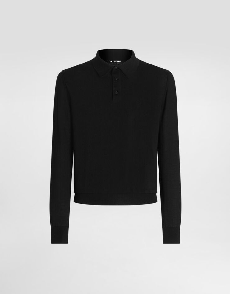 Dolce & Gabbana Fine-gauge cashmere polo shirt Black GXZ25TJBW05