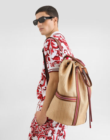 Dolce & Gabbana Rucksack Essenza aus Raffia Multicolor BM2707A0859