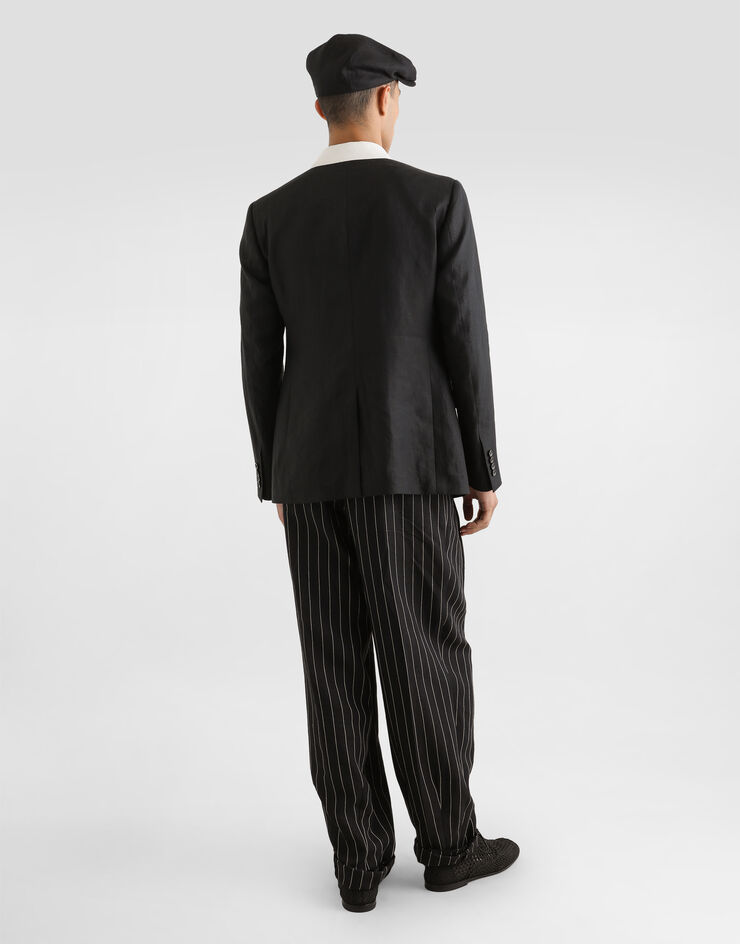 Dolce & Gabbana Pinstripe linen-blend pants with double darts Multicolor GP10DTFR3F0