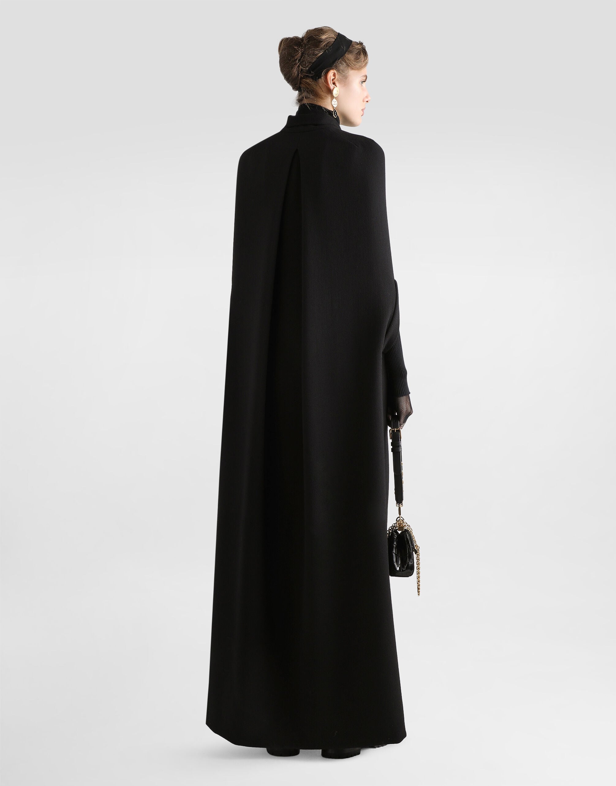 Midi skirt in double wool crêpe in Black for Women | Dolce&Gabbana® US