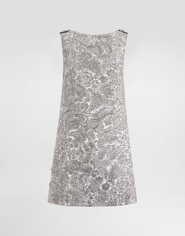 Dolce & Gabbana Floral jacquard dress Silver F6TMLZFJZAL