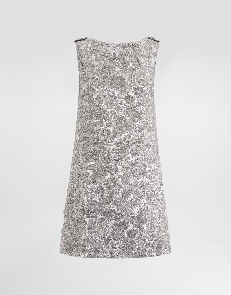 Dolce & Gabbana Floral jacquard dress Silver F6TMLZFJZAL
