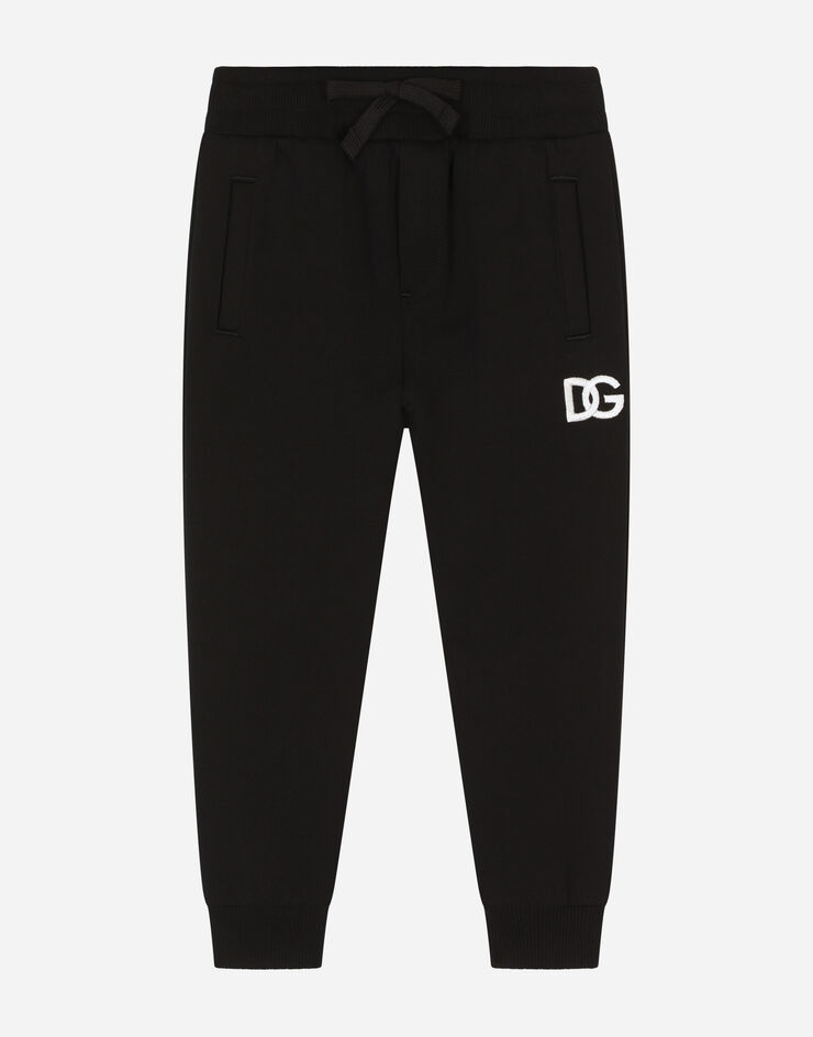 Dolce & Gabbana Jersey jogging pants with DG logo embroidery Black L4JPGDG7E5F