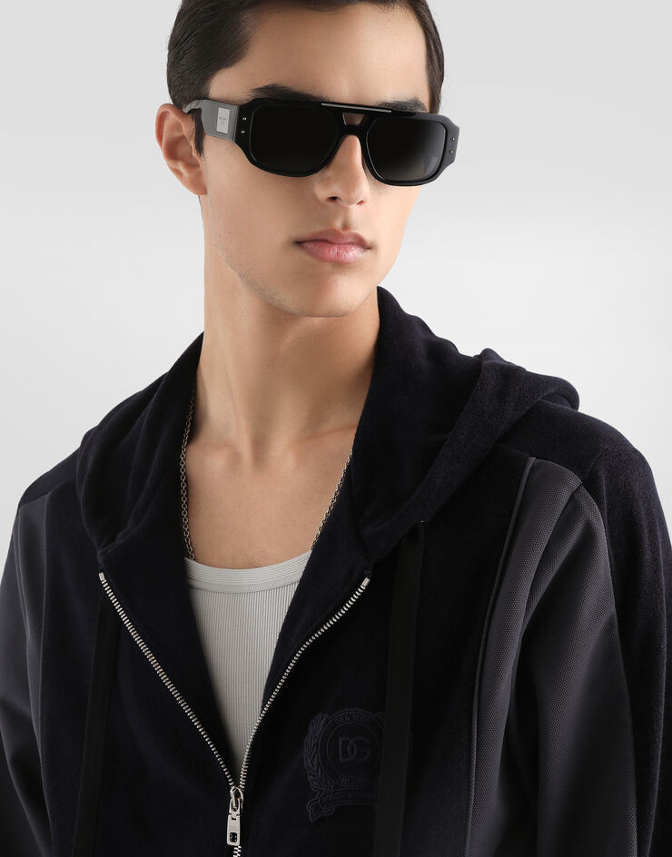 Dolce & Gabbana Cotton terry sweatshirt Blue G9CBZZHU7XG