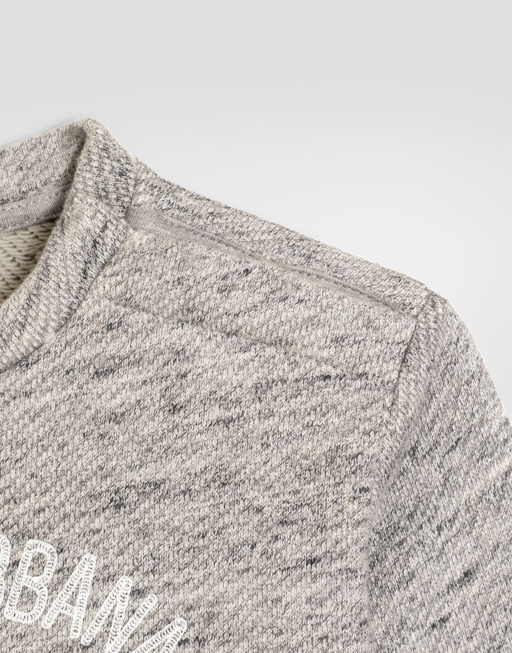 Dolce & Gabbana Cotton sweatshirt with logo Grey L1JWOGHU7Y4