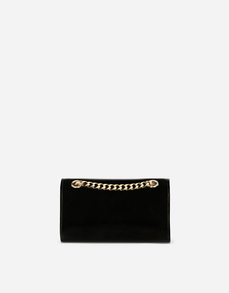 Dolce & Gabbana Phone bag 3.5 en cuir de veau brillant Noir BI3152A1037