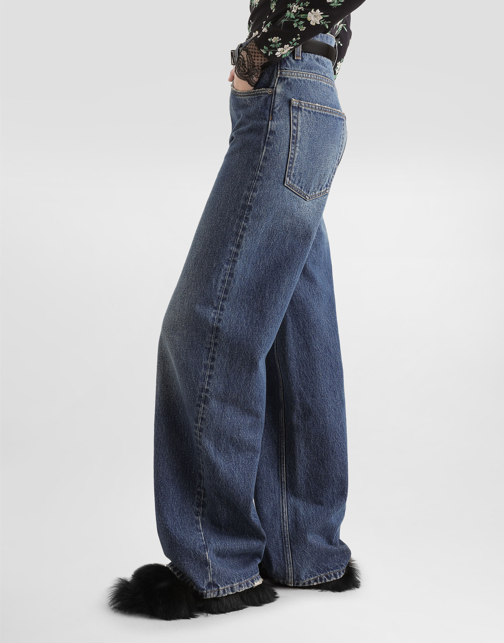 08ss DOLCE&GABBANA 麻 linen denim pants 5-pocket denim trousers in Multicolor for Women | Dolce&Gabbana®