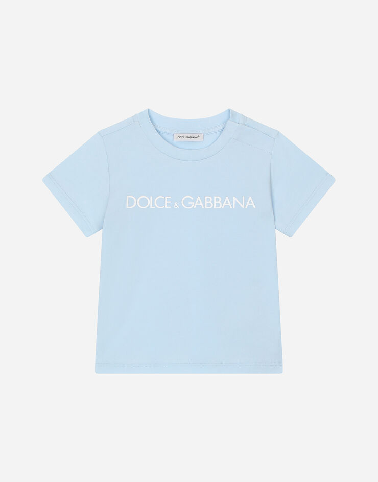 Dolce & Gabbana Camiseta de punto con estampado del logotipo Gris L1JT7WG7KS0