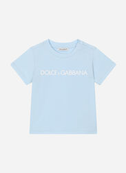 Dolce & Gabbana Jersey T-shirt with logo print Azul Claro L1JTEYG7L1B