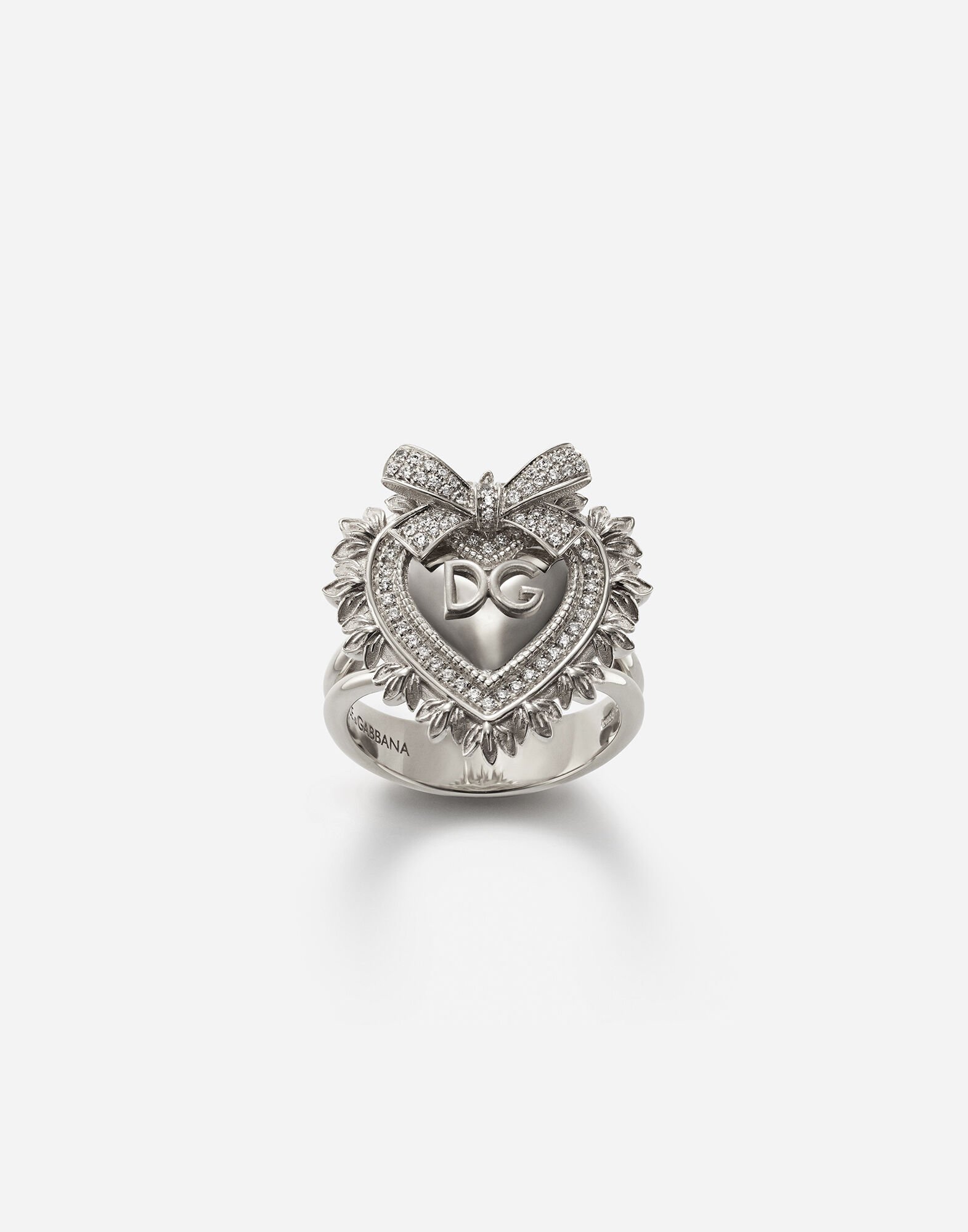 Dolce & Gabbana Devotion ring in white gold with diamonds Yellow Gold WALD1GWDPEY