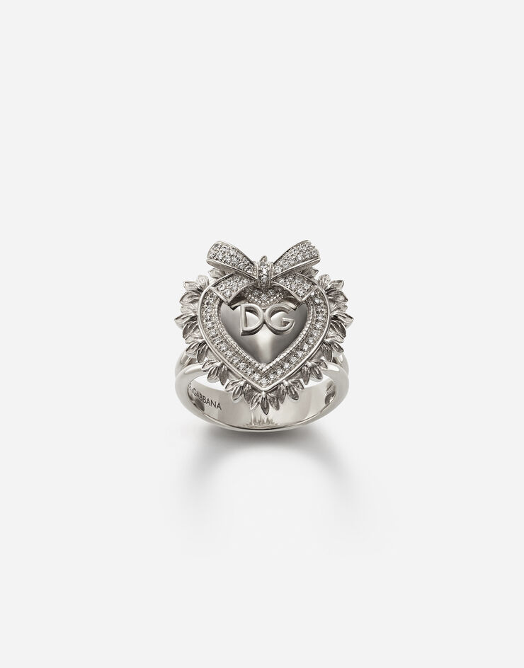 Dolce & Gabbana Devotion ring in white gold with diamonds WHITE GOLD WRLD1GWDWWH