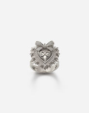Dolce & Gabbana Devotion ring in white gold with diamonds White Gold WBLD2GWDWWH