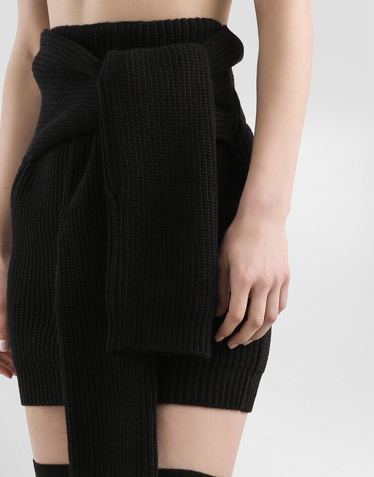 Dolce & Gabbana Wool knit skirt Black FXO35TJDVDU