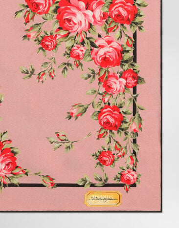 Dolce & Gabbana Rose bouquet-print silk twill scarf 50x50 Multicolor FN093RGDDPM