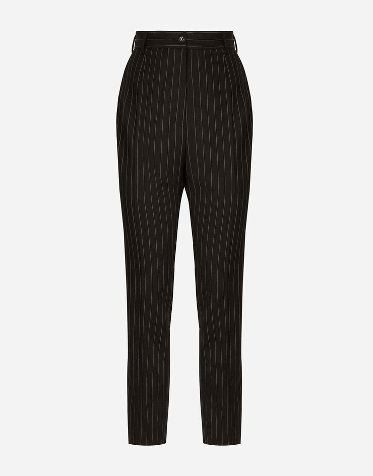 Dolce & Gabbana High-waisted pinstripe twill pants Multicolor FTAM2TFRBC0