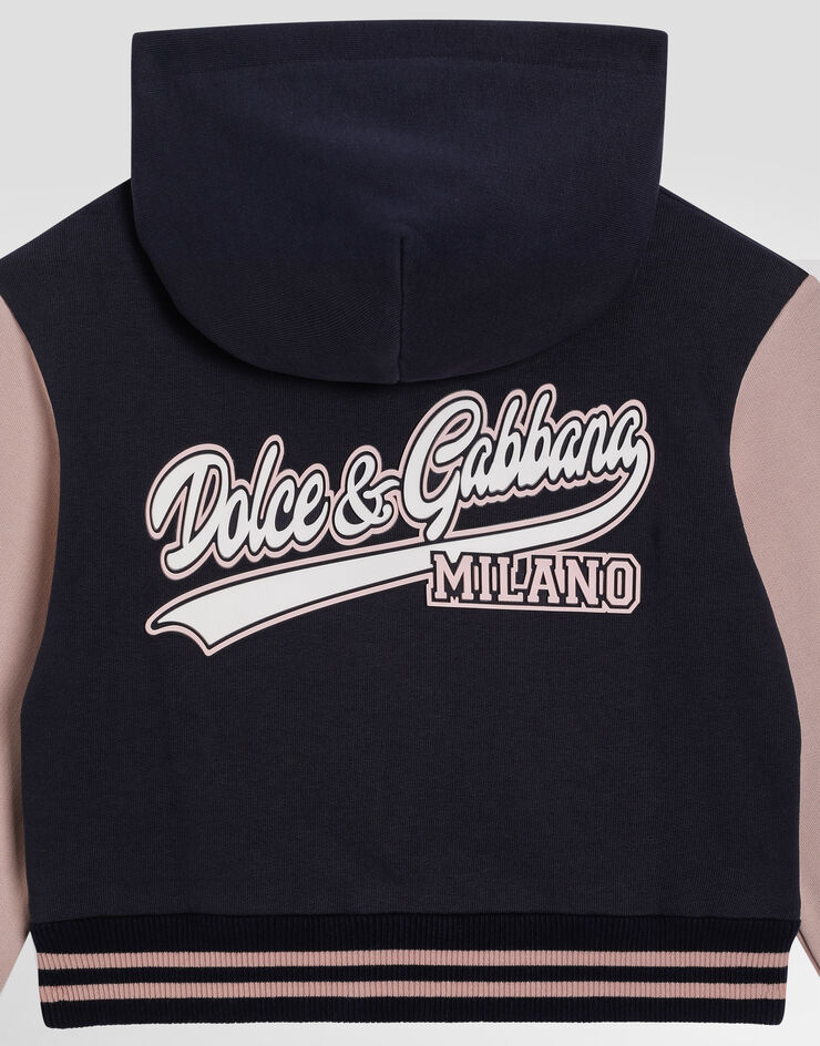 Dolce & Gabbana Jersey hoodie with logo Blue L5JWAMG7NNW