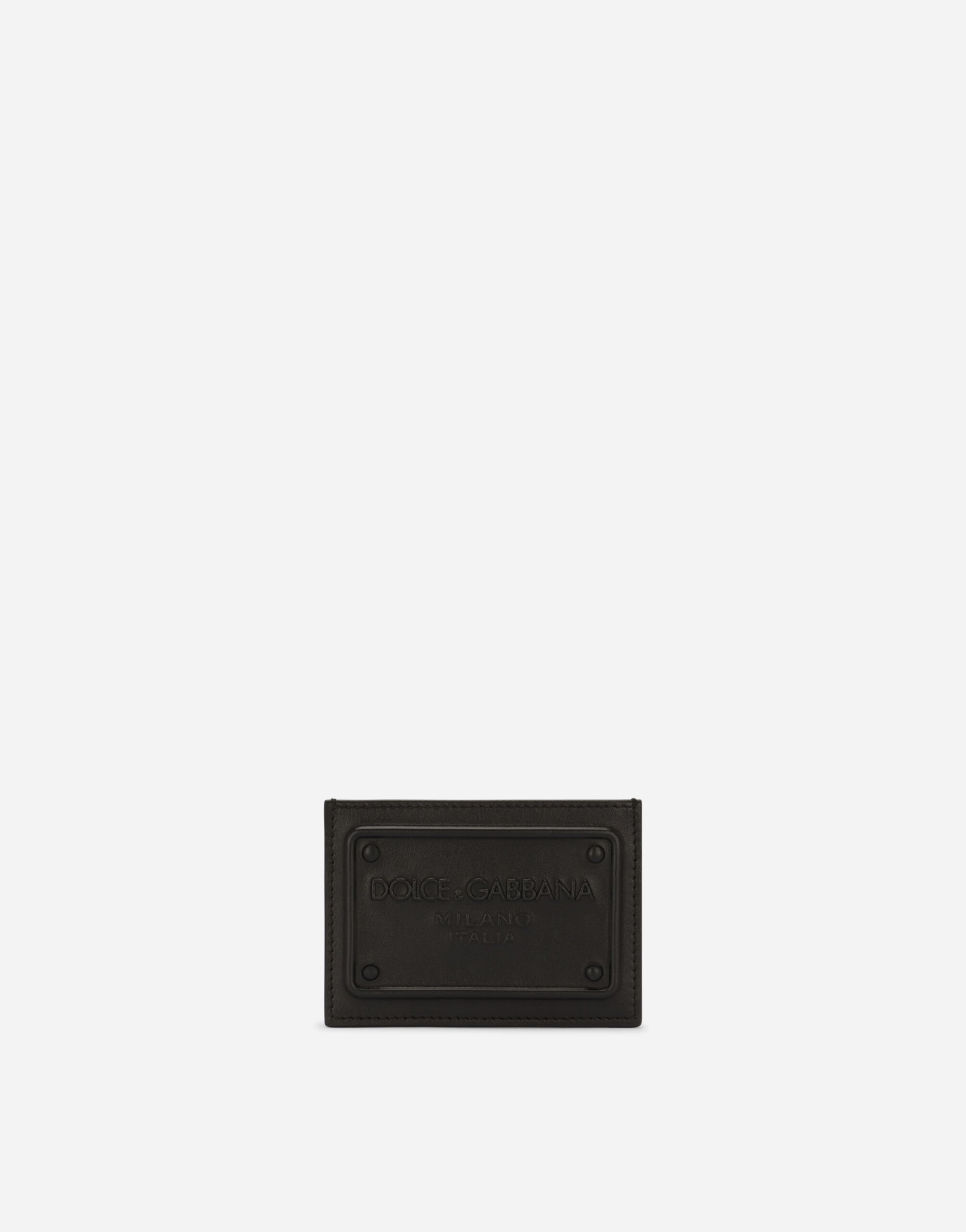 Dolce & Gabbana Calfskin card holder with raised logo Black BP3309A8034