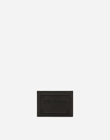 Dolce & Gabbana Calfskin card holder with raised logo 블루 BP0330AJ705