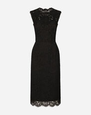 Dolce&Gabbana Branded stretch lace calf-length dress Brown FS215AGDBY0