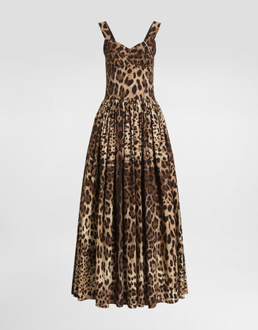 Dolce & Gabbana Leo-print poplin dress Print F6TTHTHS5E3