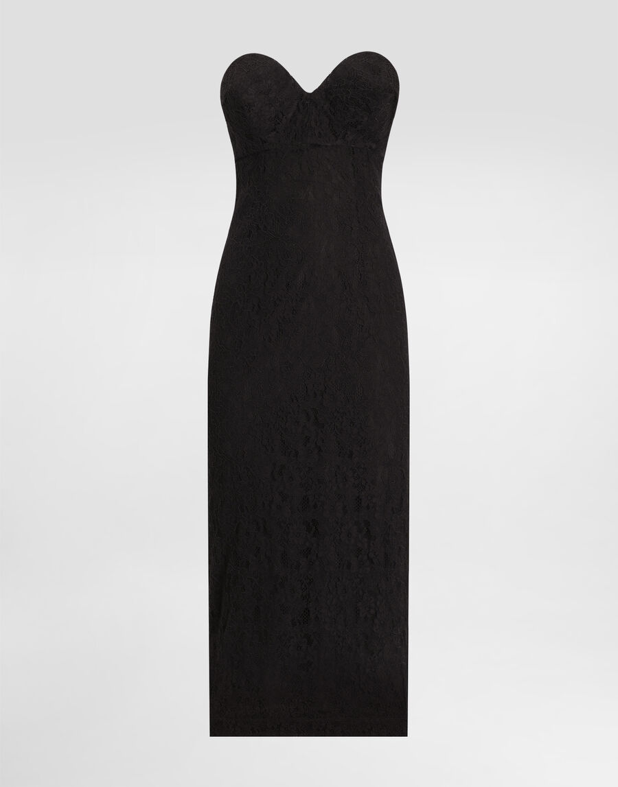 Strapless lace dress with conical cups