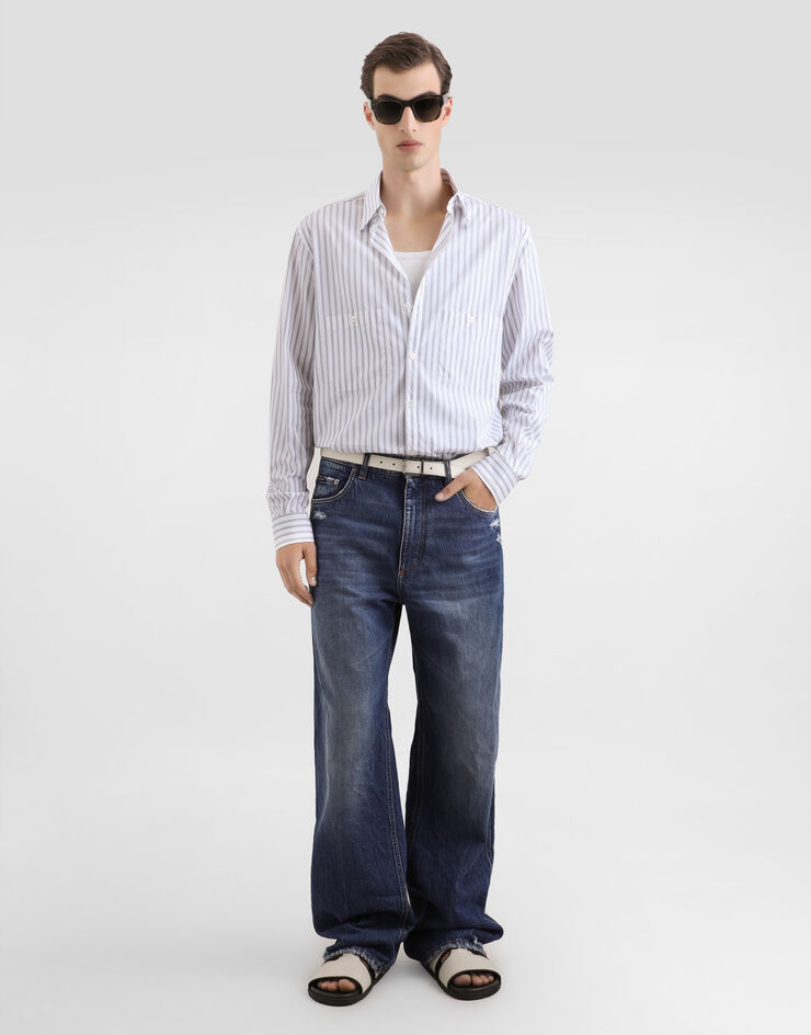 Dolce & Gabbana Striped poplin martini shirt Multicolor G5OC7TFR5Z6