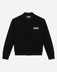 Dolce & Gabbana Stretch jersey bomber jacket with DGVIB3 logo Black L4JTEYG7K8Z
