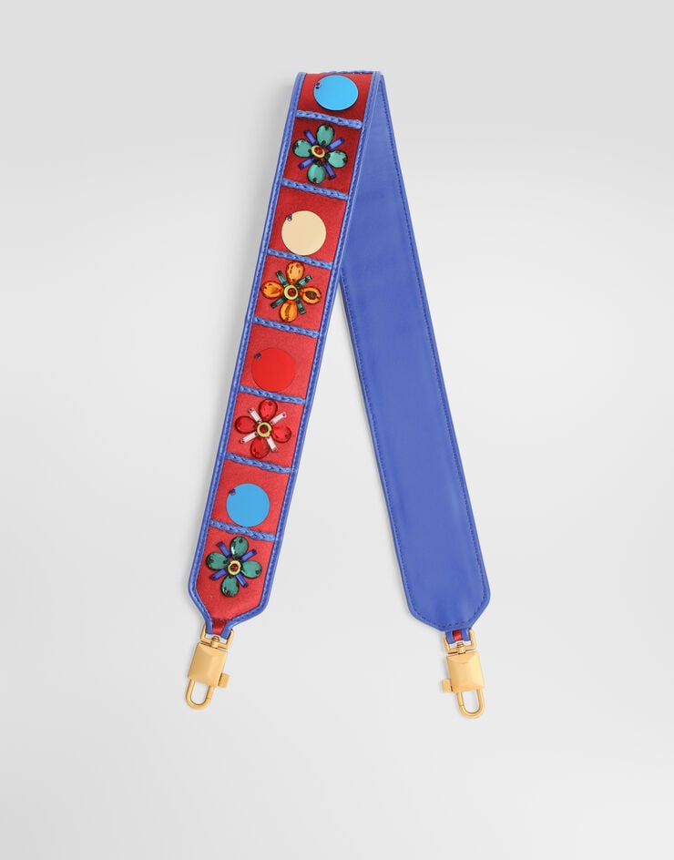 Dolce & Gabbana Bag shoulder strap with embroidery Multicolor BI3477A0415