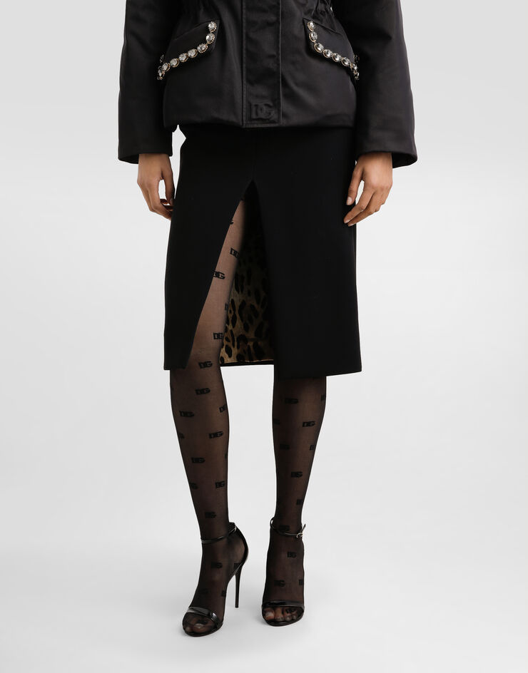 Dolce & Gabbana Skirt in double wool crêpe Black F4CU2TFU2L8