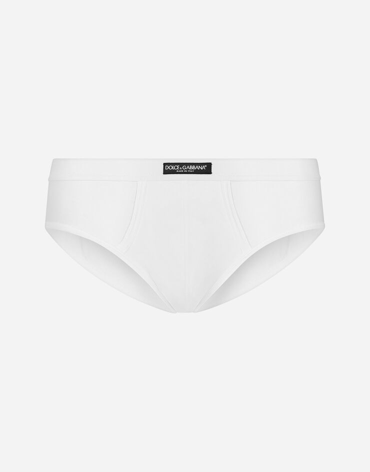Dolce & Gabbana Two-way stretch jersey Brando briefs with logo label White M3E85JFUEB0