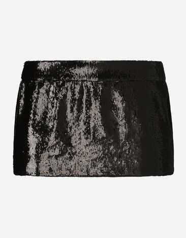 Dolce & Gabbana Miniskirt with micro-sequin embellishment Print F4CUNTFPTAX