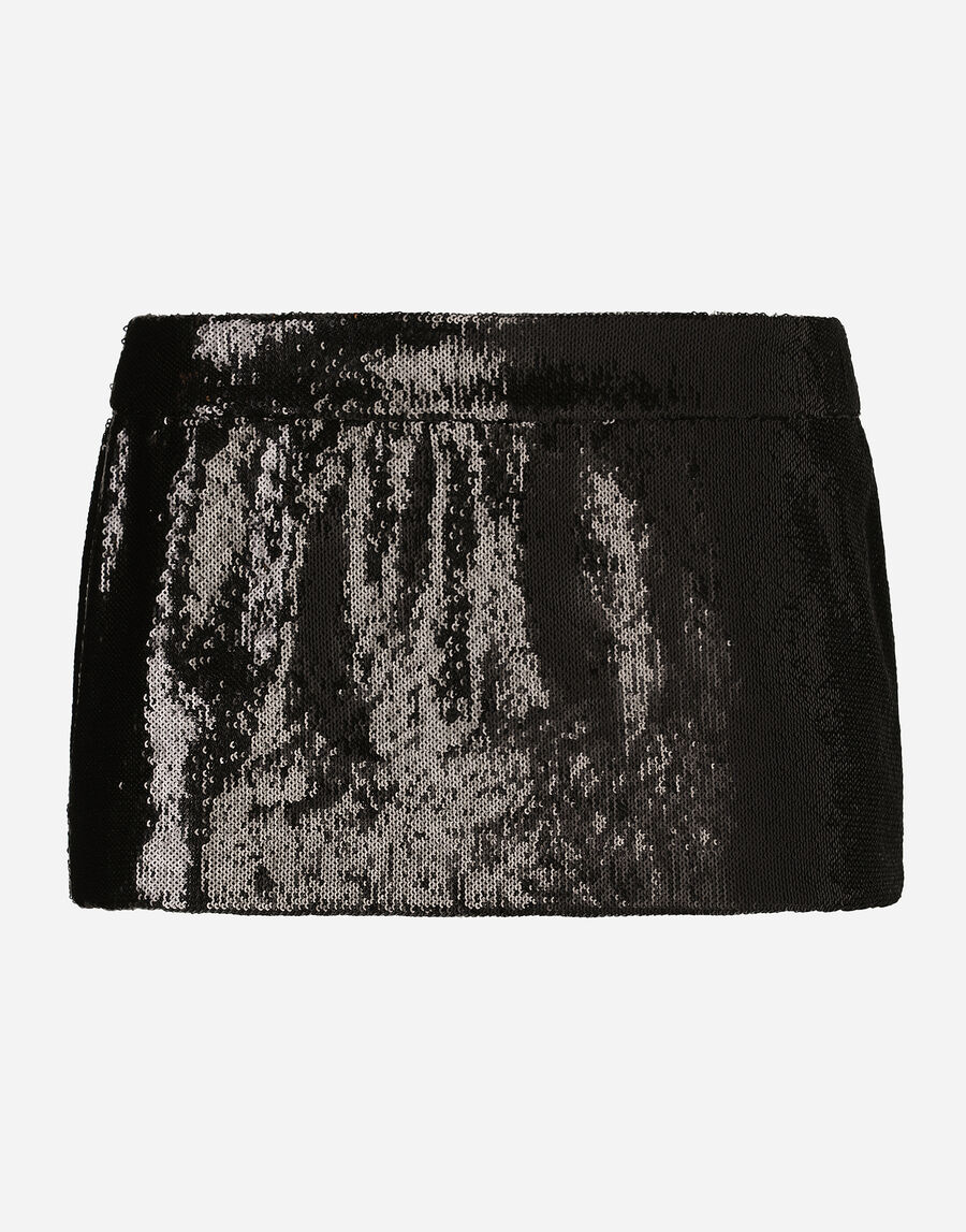 Miniskirt with micro-sequin embellishment