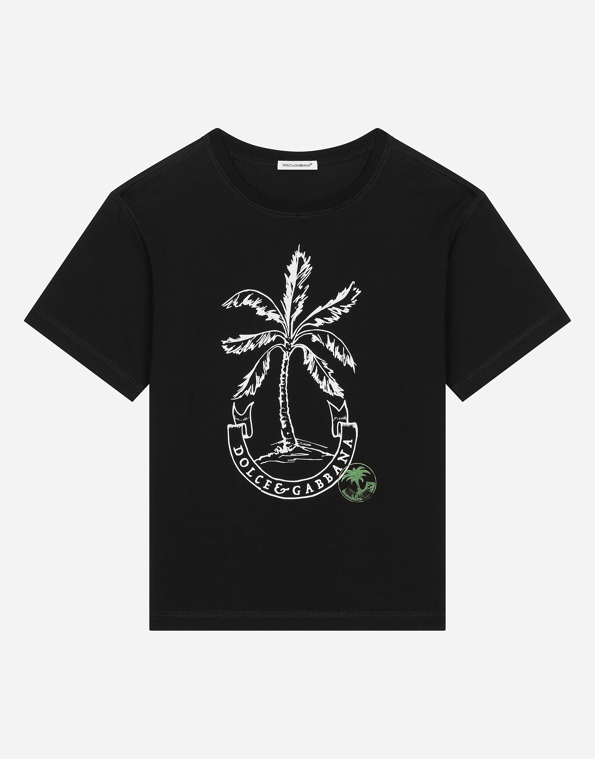 Dolce & Gabbana Printed jersey T-shirt Beige L4JWKLG7NXC