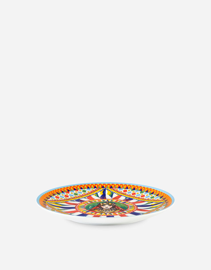 Conjunto 2 platos llanos de porcelana en Multicolor